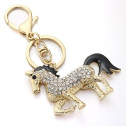 Crystal golden horse - keychainKeyrings