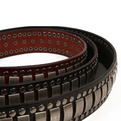 CinturonesCinturón de cuero estilo punk - remaches de metal / hebilla cuadrada