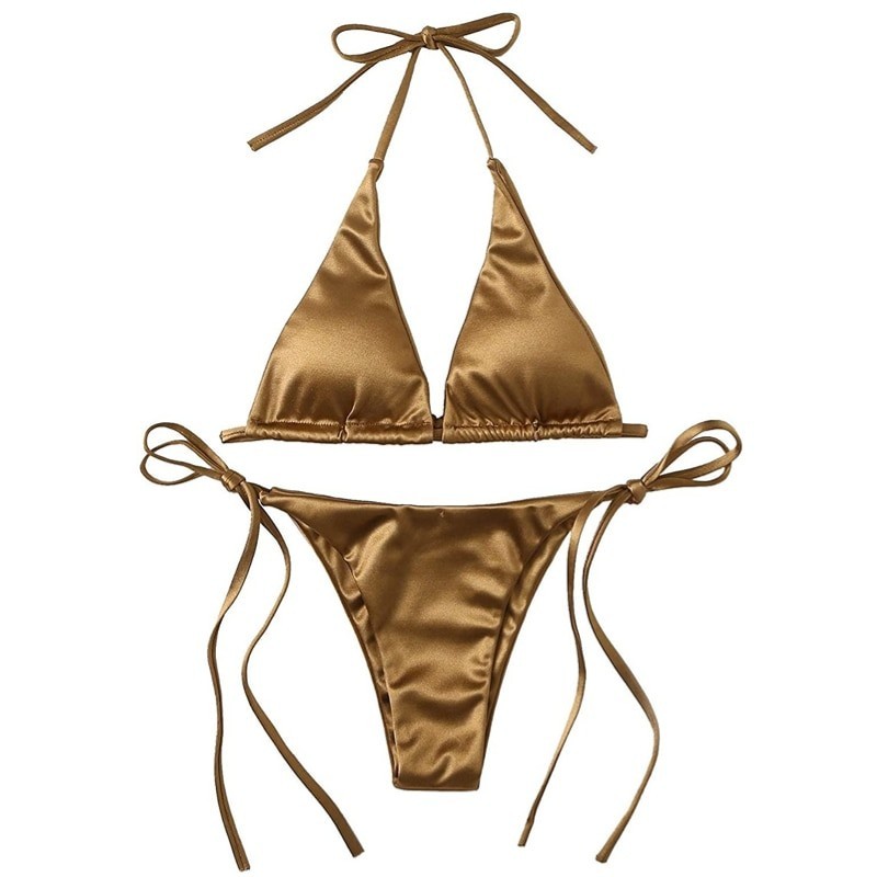 Sexy bikini set - metallic color effectBeachwear