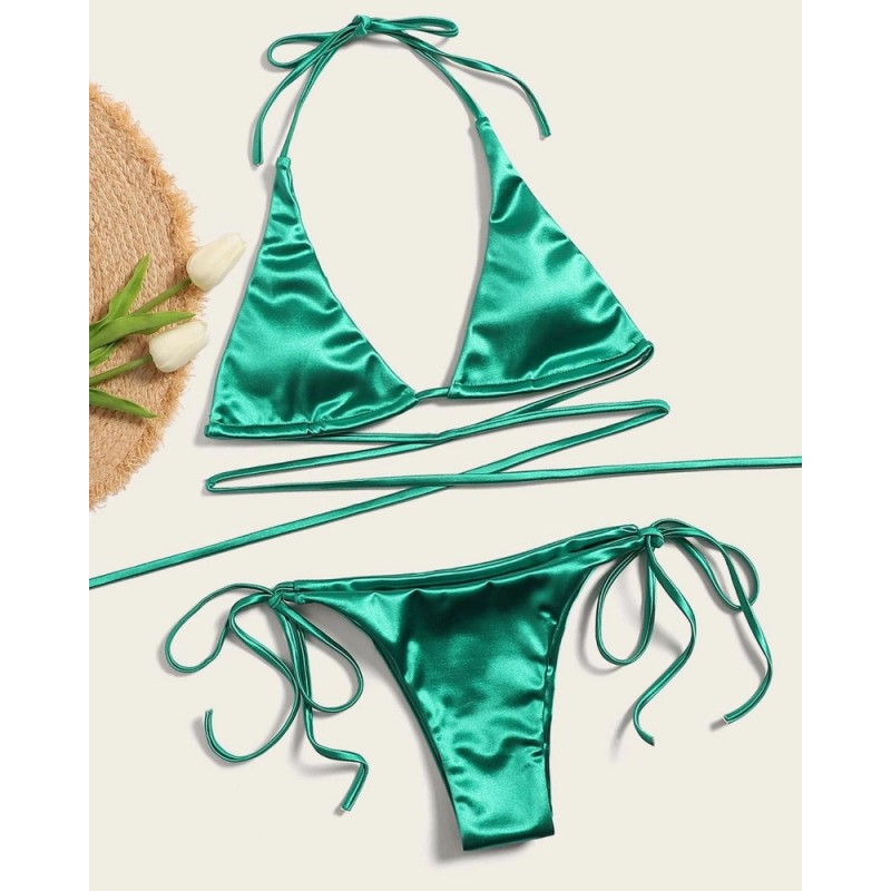 Baño y ropaConjunto de bikini sexy - efecto de color metalizado