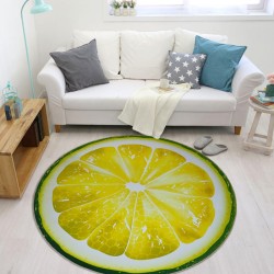 AlfombrasAlfombra redonda decorativa - estampado de frutas - limón