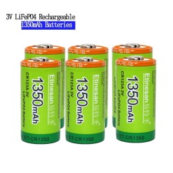 BateríasLiFePo4 - Batería CR123A - recargable - 1350mAh - 3V