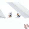 Heart shaped earrings - with rainbow enamelEarrings