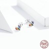 Heart shaped earrings - with rainbow enamelEarrings