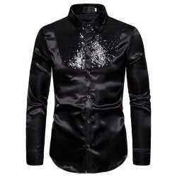 Shiny metallic long sleeve shirt - with decorative sequinsT-shirts