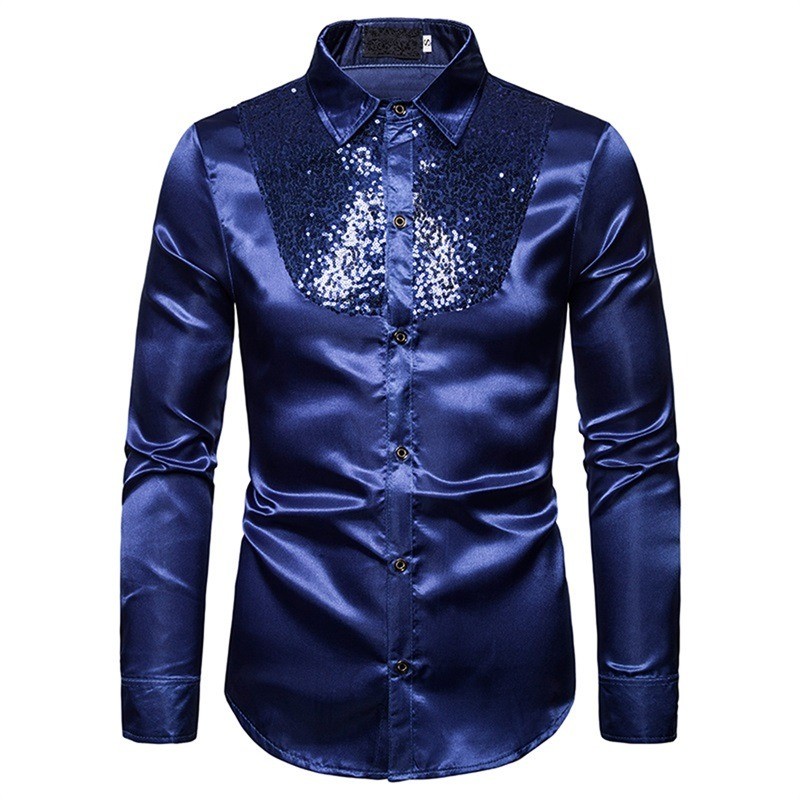 Shiny metallic long sleeve shirt - with decorative sequinsT-shirts