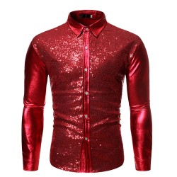 CamisetasCamisa de manga larga metalizada brillante - con adornos de lentejuelas