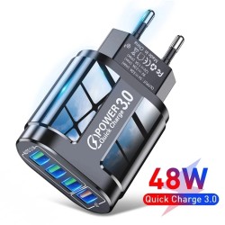 CargadoresCargador USB de 4 puertos - carga rápida QC 3.0 - 48W