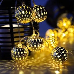 Luces & IluminaciónCadena de LED - bolas de metal plateado - alimentado por batería - Decoración de Navidad / jardín