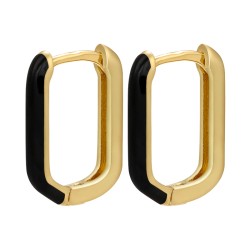 Golden rectangle earrings - colorful enamelEarrings