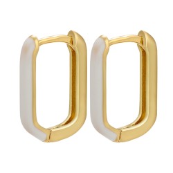 Golden rectangle earrings - colorful enamelEarrings