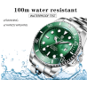 RelojesPagani Design - reloj automático de acero inoxidable - resistente al agua - verde