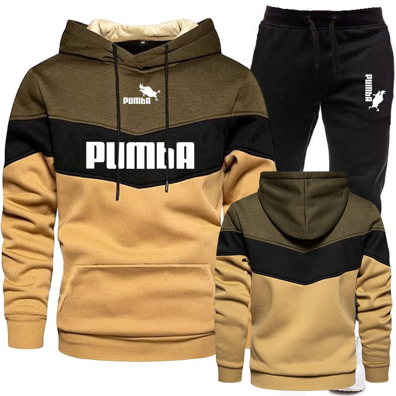 PantalonesSudadera con capucha a rayas de colores / pantalón negro - chándal - conjunto PantalonesSudadera con capucha a rayas de colores / pantalón negro - chándal - conjunto