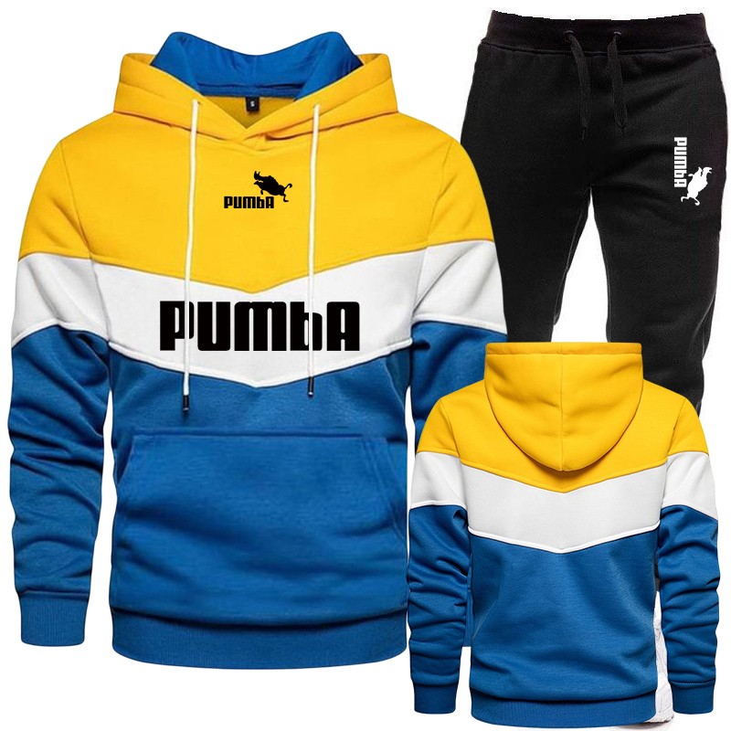 PantalonesSudadera con capucha a rayas de colores / pantalón negro - chándal - conjunto PantalonesSudadera con capucha a rayas de colores / pantalón negro - chándal - conjunto