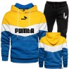 PantalonesSudadera con capucha a rayas de colores / pantalón negro - chándal - conjunto