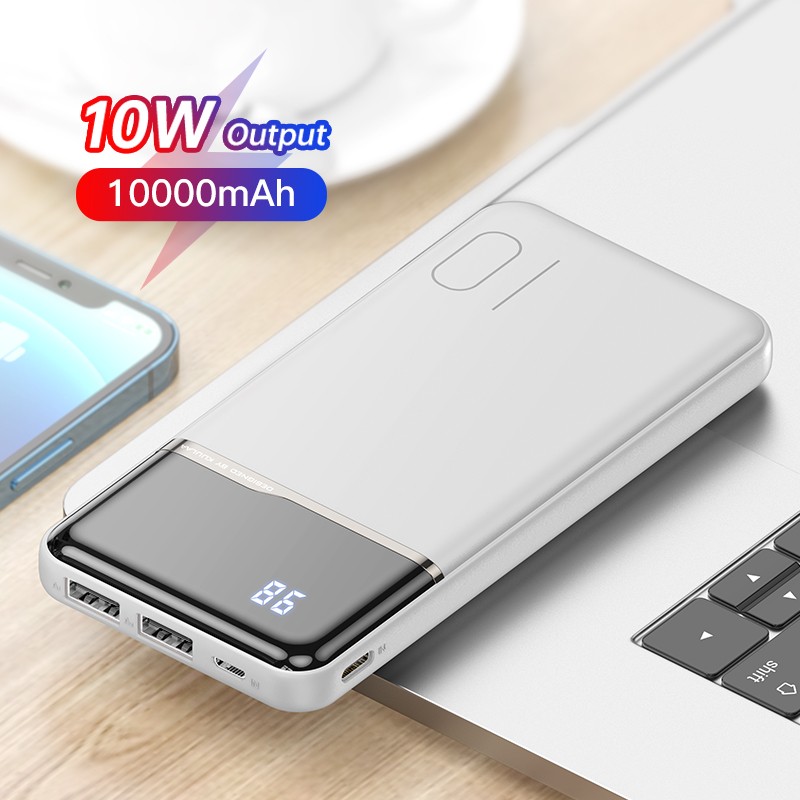 Bancos de energíaPower bank portátil - cargador de batería externo - doble USB - pantalla LCD - 10000mAh