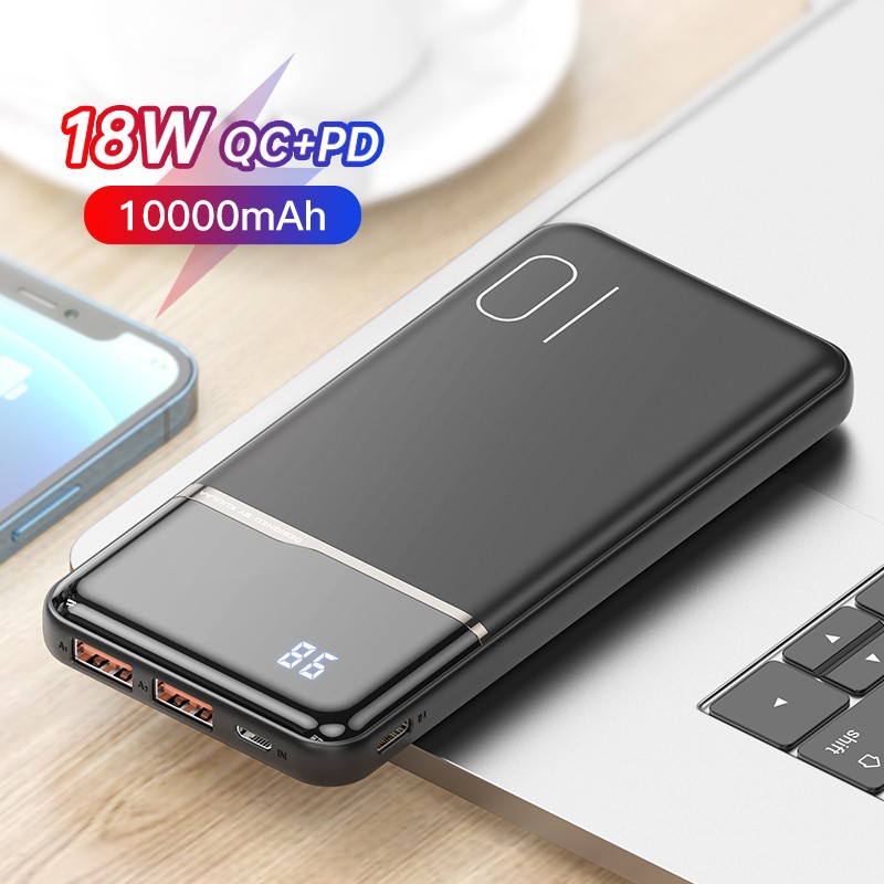 Portable power bank - external battery charger - dual USB - LCD display - 10000mAhPower Banks