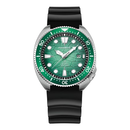 RelojesLIGE - Reloj de cuarzo de acero inoxidable - resistente al agua - correa de silicona - verde