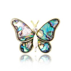 BrochesBroche mariposa concha de colores - con cristal -
