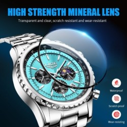LIGE - luxury Quartz watch - luminous - stainless steel - waterproof - rose gold / blackWatches