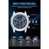 LIGE - luxury stainless steel Quartz watch - luminous - leather strap - waterproof - turquoiseWatches