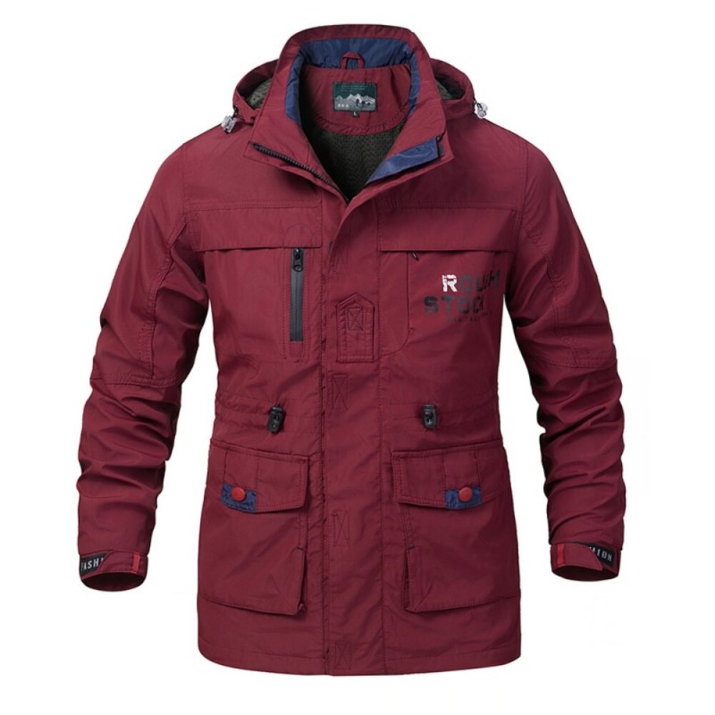 ChaquetasChaqueta militar con capucha para hombre - a prueba de viento - impermeable ChaquetasChaqueta militar con capucha para hombre - a prueba de viento - impermeable