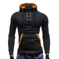 Warm hoodie - with collar buttonsHoodies & Sweatshirt