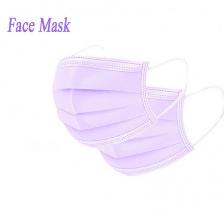 Mascarillas bucalesMascarillas faciales / bucales desechables - 3 capas - antipolvo - antibacterianas - violeta