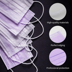 Disposable face / mouth masks - 3 layer - anti-dust - anti bacterial - purpleMouth masks