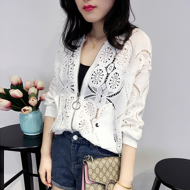 ChaquetasChaqueta de encaje de manga larga - con cremallera