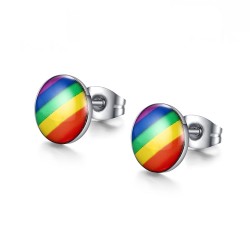 Rainbow round stud earringsEarrings