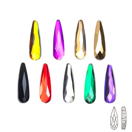 pegatinas de uñasLágrimas de cristal multicolor - decoración de uñas - 20 piezas