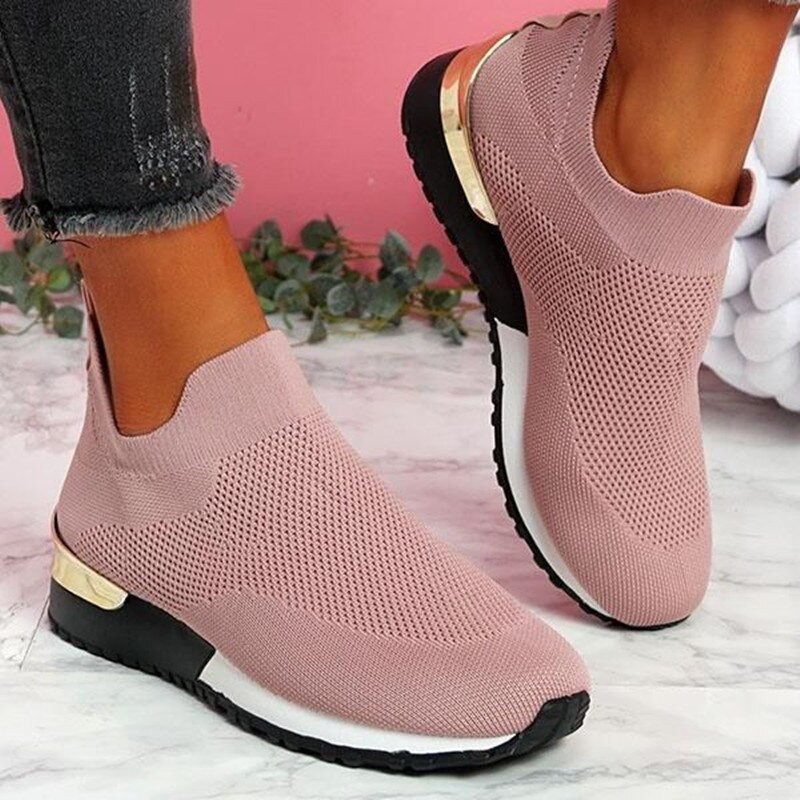 ZapatosZapatillas deportivas de malla - zapatos sin cordones - con plataforma alta