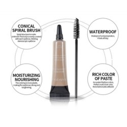 MaquillajeCrema para cejas a prueba de agua - pigmento - con cepillo