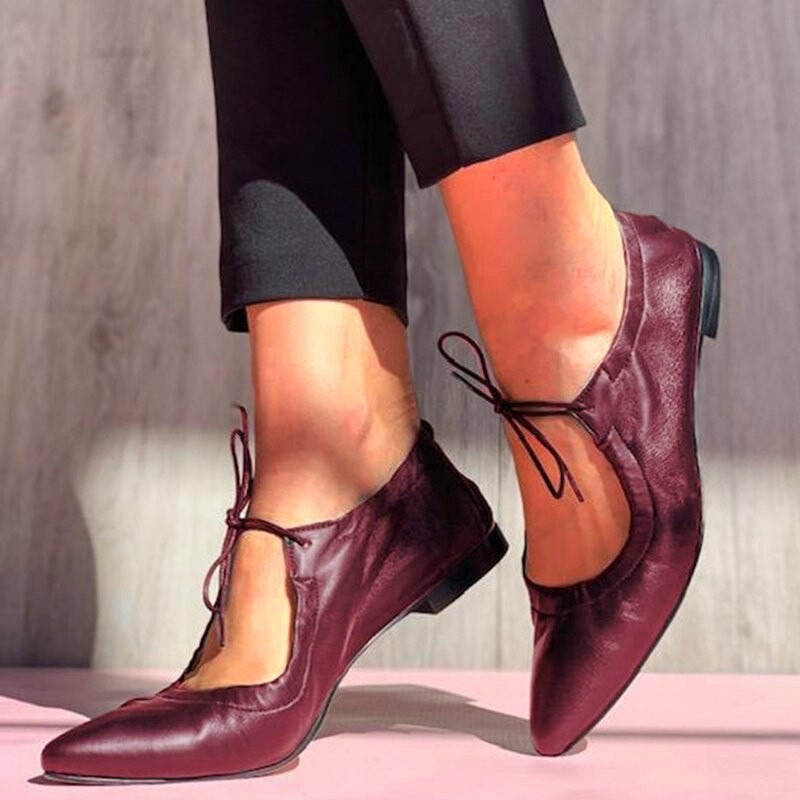 ZapatosBailarinas elegantes de piel - con cordones