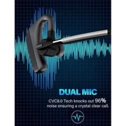 AuricularesAuriculares Bluetooth - Auriculares inalámbricos HD - con micrófono dual CVC8.0 - reducción de ruido