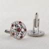 Vintage round cufflinks - five-pointed star pentagram - with crystalsCufflinks