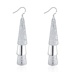 AretesElegantes aretes de plata - hojas de árbol escarchadas
