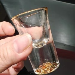 Glass glasses shots - with golden design - lead-free - 10mlBar supply