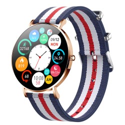 Elegant Smart Watch - ultra thin - 1.36" - AMOLED - HD display - waterproof - stainless steel - nylon strapSmart-Wear