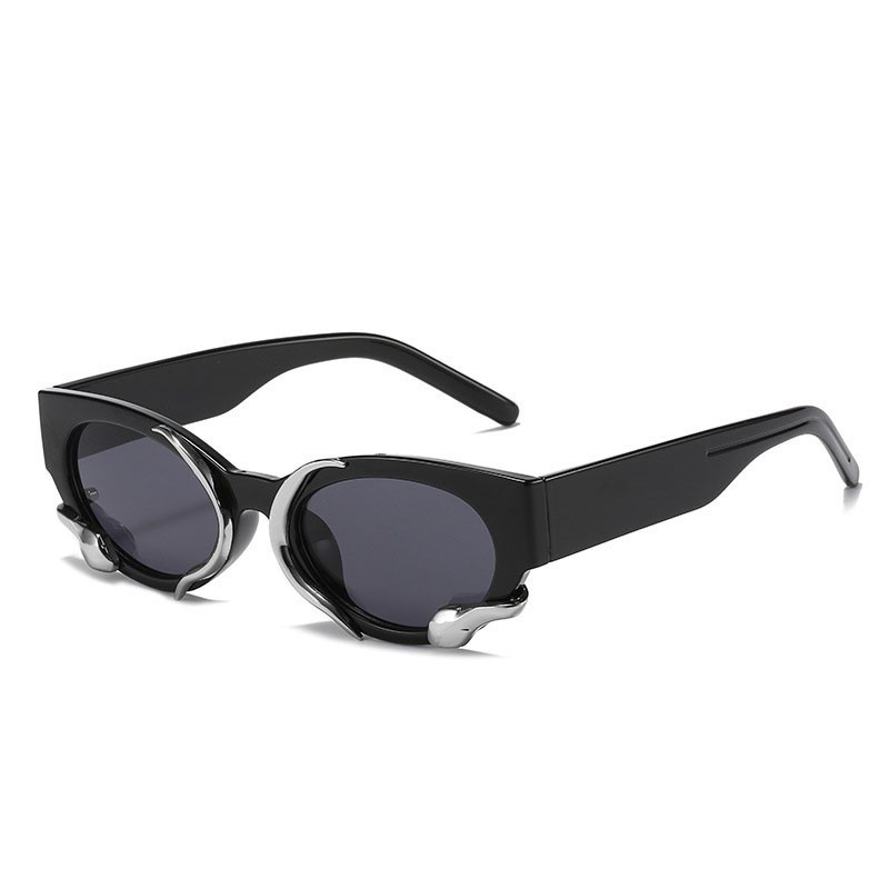 Gafas de solGafas de sol rectangulares estilo punk - con adorno de serpiente