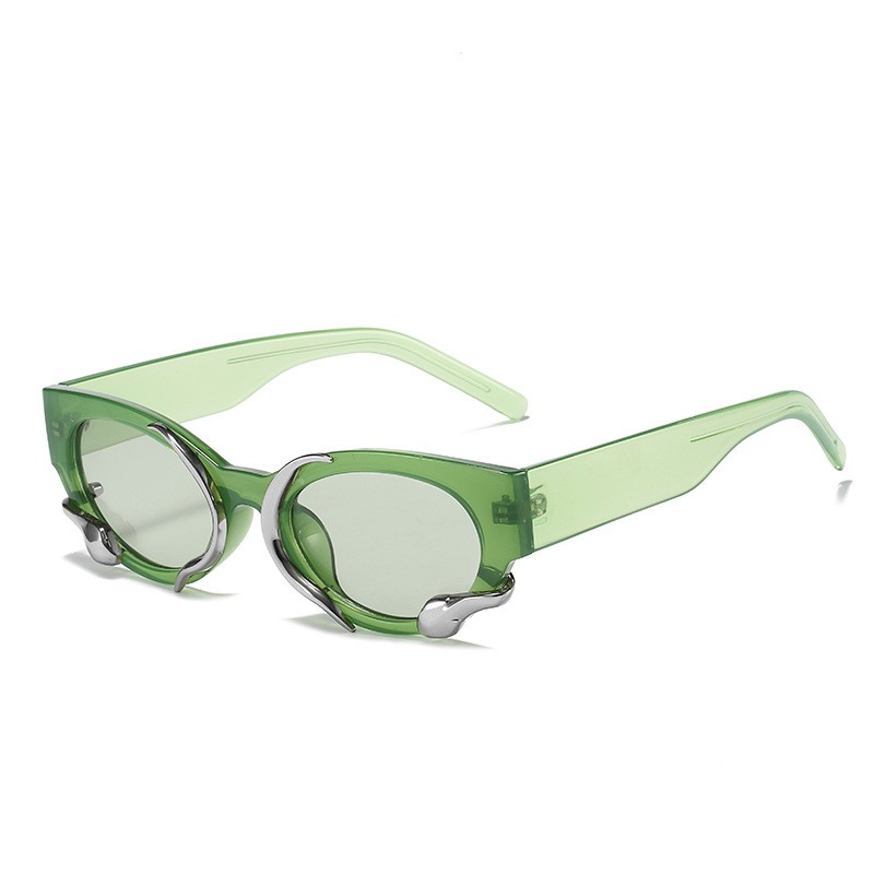 Gafas de solGafas de sol rectangulares estilo punk - con adorno de serpiente