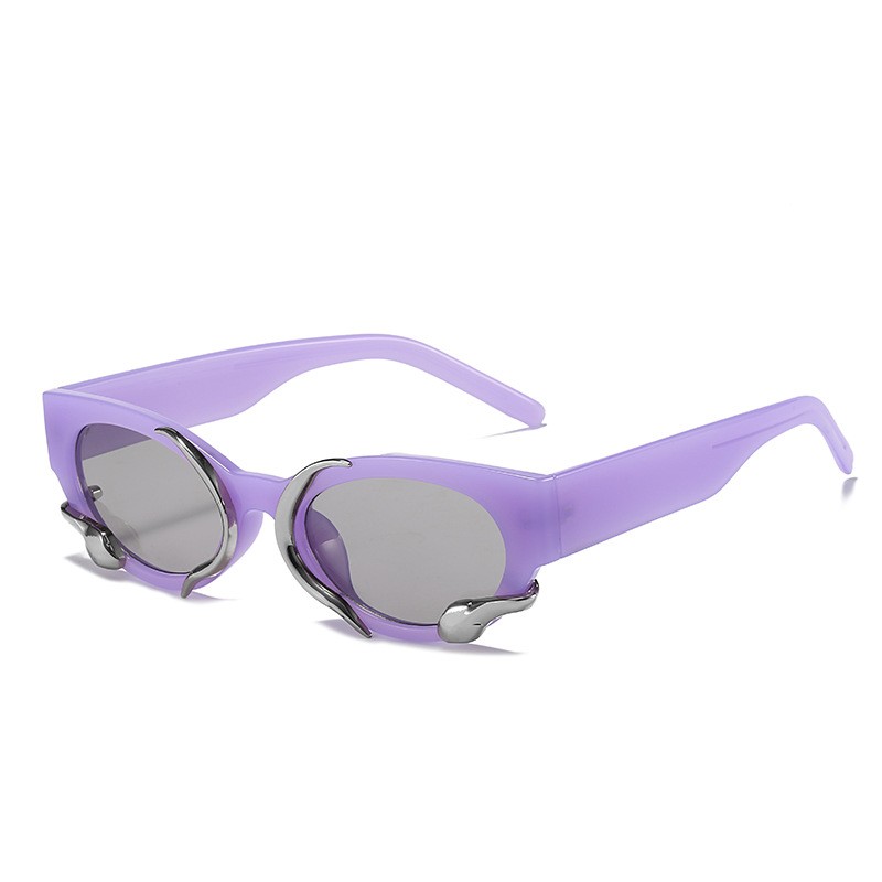 Gafas de solGafas de sol rectangulares estilo punk - con adorno de serpiente
