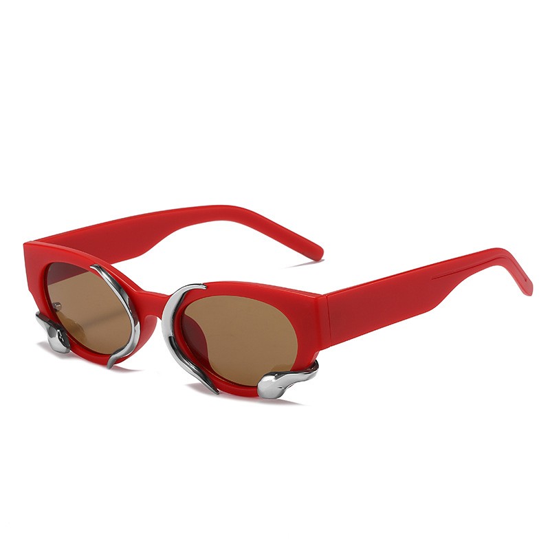 Gafas de solGafas de sol rectangulares estilo punk - con adorno de serpiente