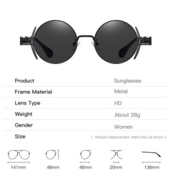 Gafas de solGafas de sol redondas estilo steampunk - montura de metal - UV400