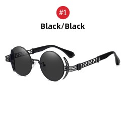 Gafas de solGafas de sol redondas estilo steampunk - montura de metal - UV400