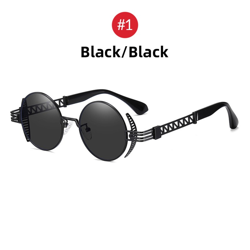 Gafas de solGafas de sol redondas estilo steampunk - montura de metal - UV400
