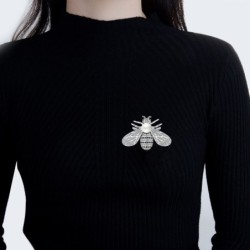 BrochesBroche de plata en forma de abeja - con una perla