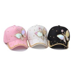 Sombreros & gorrasGorra de béisbol de moda - cristales - perlas - lentejuelas - mariposa