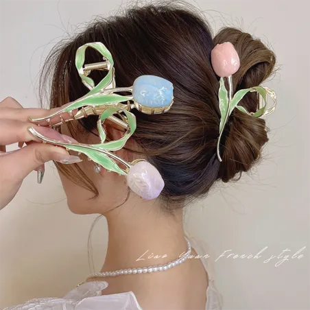 Pinzas de cabelloPinza para el pelo en forma de tulipán